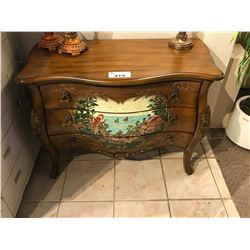 3 DRAWER ASIAN OCEAN PAINTED CONSOLE TABLE