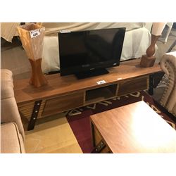 MODERN 2 TONE WOOD DOUBLE DRAWER ENTERTAINMENT CONSOLE