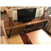 Image 1 : MODERN 2 TONE WOOD DOUBLE DRAWER ENTERTAINMENT CONSOLE