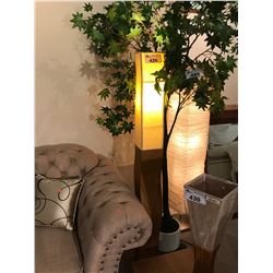 WOOD & FABRIC MODERN FLOOR LAMP