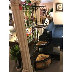 4 TIER SINGLE DRAWER CORNER PLANT STAND