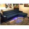 Image 1 : BLUE FABRIC 3 SEAT SECTIONAL WITH CHAISE