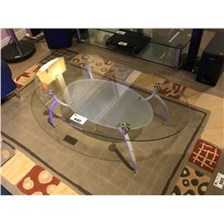 OVAL 2 TIER GLASS COFFEE TABLE