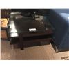 Image 1 : DARK WOOD GLASS TOP END TABLE