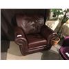 Image 1 : BROWN LEATHER STUDDED ARM CHAIR