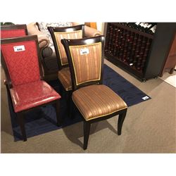 PAIR OF WOOD FRAME & FABRIC SIDE CHAIRS