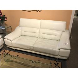 COASTER MODERN WHITE LEATHER 2 SEAT SOFA & LOVE SEAT SET