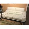 Image 1 : COASTER MODERN WHITE LEATHER 2 SEAT SOFA & LOVE SEAT SET