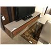 Image 1 : WALNUT & FROSTED GLASS 3 DRAWER ENTERTAINMENT CONSOLE