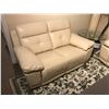 Image 2 : CREAM 3 SEAT LEATHER POWER RECLINING SOFA & LOVE SEAT SET