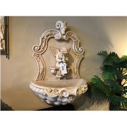 RESIN ROMAN STYLE CHERUB WALL HANGING FOUNTAIN