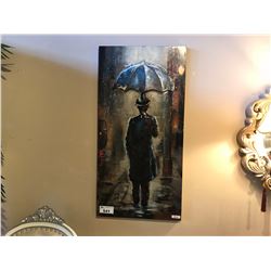 3D METAL MAN WITH UMBRELLA ARTWORK