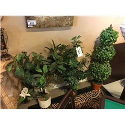 3 ASSORTED FAUX PLANTS