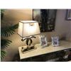 Image 2 : 3 ASSORTED FAUX PLANTS, TABLE LAMP & 2 PHOTO FRAMES