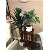 Image 1 : LARGE FAUX POTTED PALM & CHERRY PLANT TABLE
