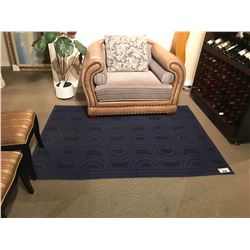 BLUE LINE PATTERN AREA RUG