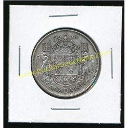 1944 Canadian Silver King George 50 Cent Coin