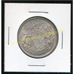 1941 Canadian Silver 50 Cent Coin