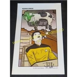 Star Trek Commander Data Drawing Signed By Joel