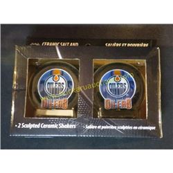New Edmonton Oilers Ceramic Puck Design Salt &