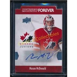16-17 Upper Deck Team Canada Auto Mason McDonald