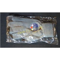 Adult Size Edmonton Oilers Grey & Black Gloves