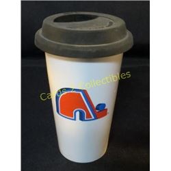 Quebec Nordiques Ceramic Travel Mug With Rubber