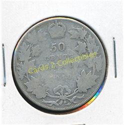 1910 Canadian King George Silver 50 Cent