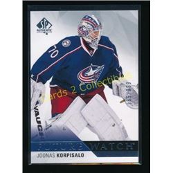 15-16 SP Authentic #213 Joonas Korpisalo RC