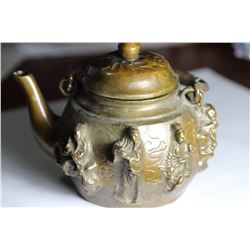 Old-Chinese-Brass Eight-Immortals-8-God-statue- Kettle