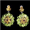 Image 1 : Natural Rich Green Peridot Citrine Ruby Earrings