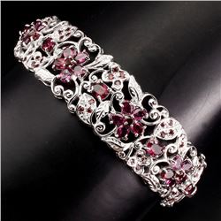 Natural Pink Raspberry Rhodolite Garnet Bangle