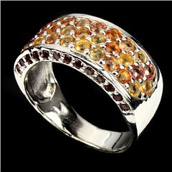 Natural  Fancy Sapphire Rhodolite Garnet Ring