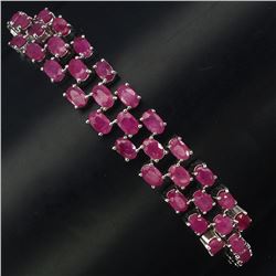 Natural Oval  Ruby 78 Carats Bracelet