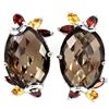 Image 1 : NATURAL SMOKY QUARTZ GARNET  CITRINE Earrings