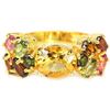 Image 1 : NATURAL CITRINE & TOURMALINE Ring