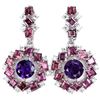 Image 1 : NATURAL AMETHYST, RHODOLITE GARNET Earrings