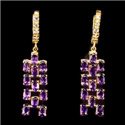 Natural Intense Purple Amethyst Earrings