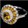 Image 2 : NATURAL ORANGISH YELLOW CITRINE Ring