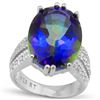 Image 1 : Natural Ocean Mystic Gem & Diamond 11.60 Ct Ring