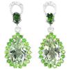 Image 1 : Natural GREEN AMETHYST, CHROME DIOPSIDE Earrings