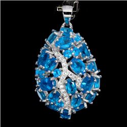 Natural Rare Brazil Blue Apatite Pendant
