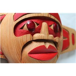 West Coast Native Sun Mask with Natural Ruby Eyes