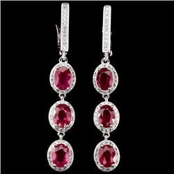 Top Rich Red Pink Ruby Earrings