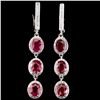 Image 1 : Top Rich Red Pink Ruby Earrings