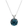 Image 4 : 2.50 CTW Certified Intense Blue SI Diamond Solitaire Necklace 10K White Gold - REF-575W8F - 33246