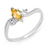 Image 1 : 0.29 CTW Citrine & Diamond Ring 18K White Gold - REF-22W9F - 12348