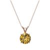 Image 4 : 1.53 CTW Certified Intense Yellow SI Diamond Solitaire Necklace 10K Rose Gold - REF-285X2T - 36807