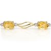 Image 2 : 6.02 CTW Citrine & Diamond Bracelet 10K Yellow Gold - REF-34A8X - 10803