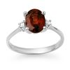 Image 1 : 1.54 CTW Garnet & Diamond Ring 10K White Gold - REF-22W2F - 12466
